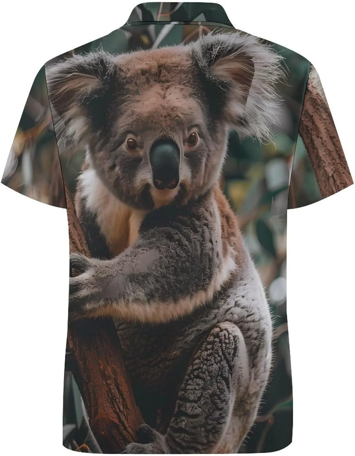 Koala Holding A Branch Mens Polo Shirts Quick Dry Short Sleeve T-shirts Slim Tennis Collared Tees Tops