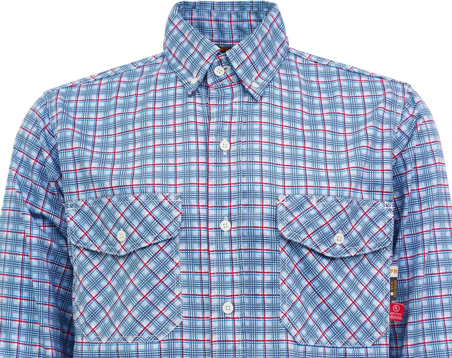 KONRECO FR Shirts for Men Fire Resistant Button Down Work Shirt 100% Cotton 6.5oz Lightweight Welding Shirts