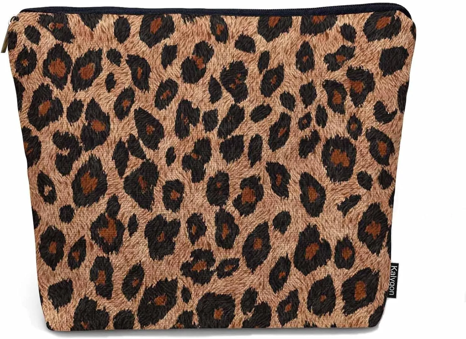 Leopard Print Makeup Organizer Bag Cosmetic Bag For Men Women, Wild Animal Fur Leopard Skin Brown Travel Toiletry Bag Flax Makeup Bags Purse Business Makeup Pouch For Toiletries Cosmetics