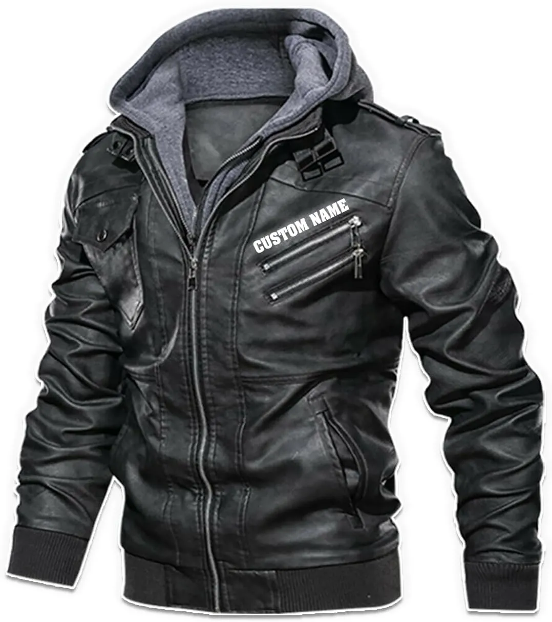 Lone Wolf, Vintage Wolf Biker Motorcycle Jacket, Personalized Men PU Leather Vest Coat Jackets