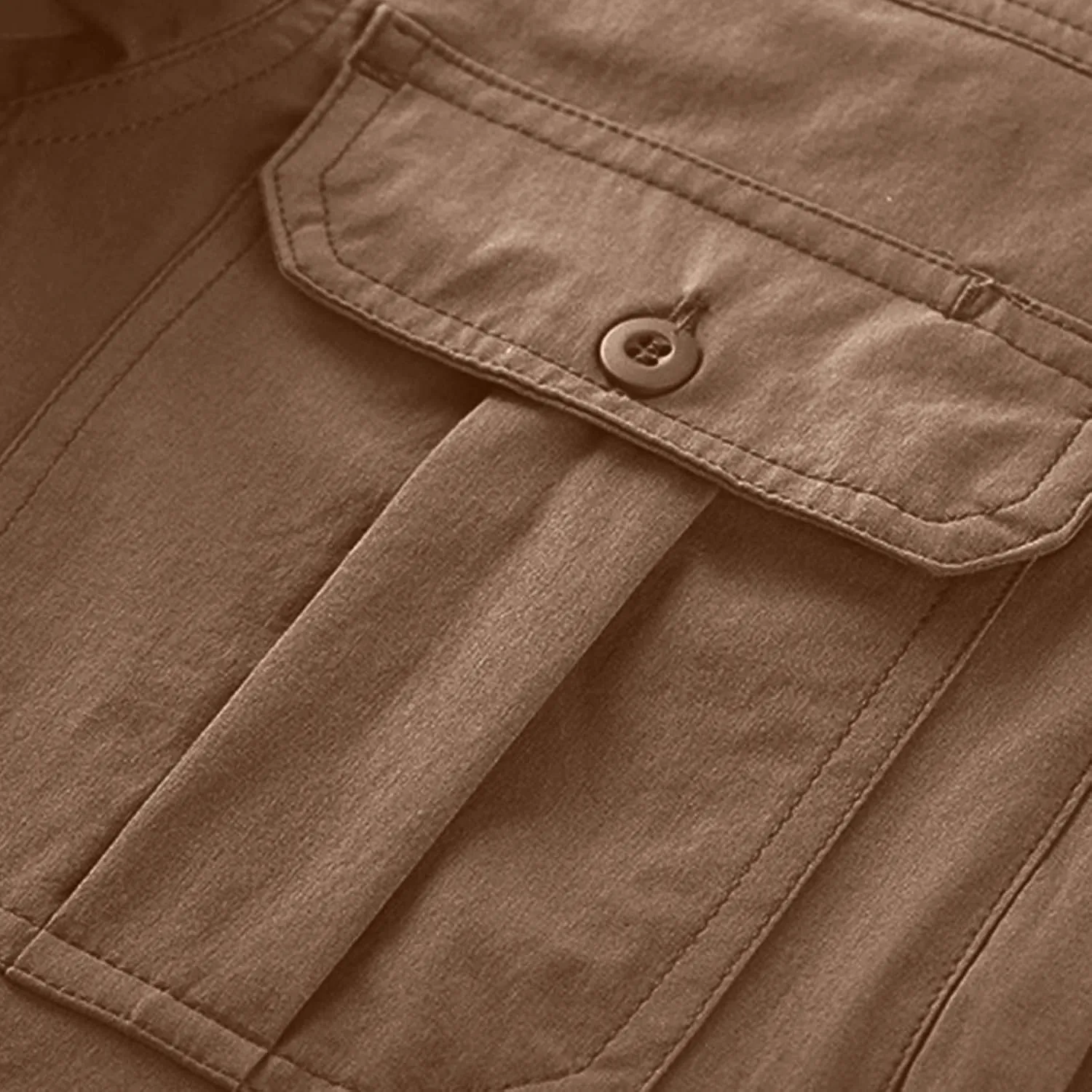Long Sleeve Cargo Shirts for Men Casual Loose Button Lapel Work Blouse Stretch Quick Dry Shirt with Two Pockets