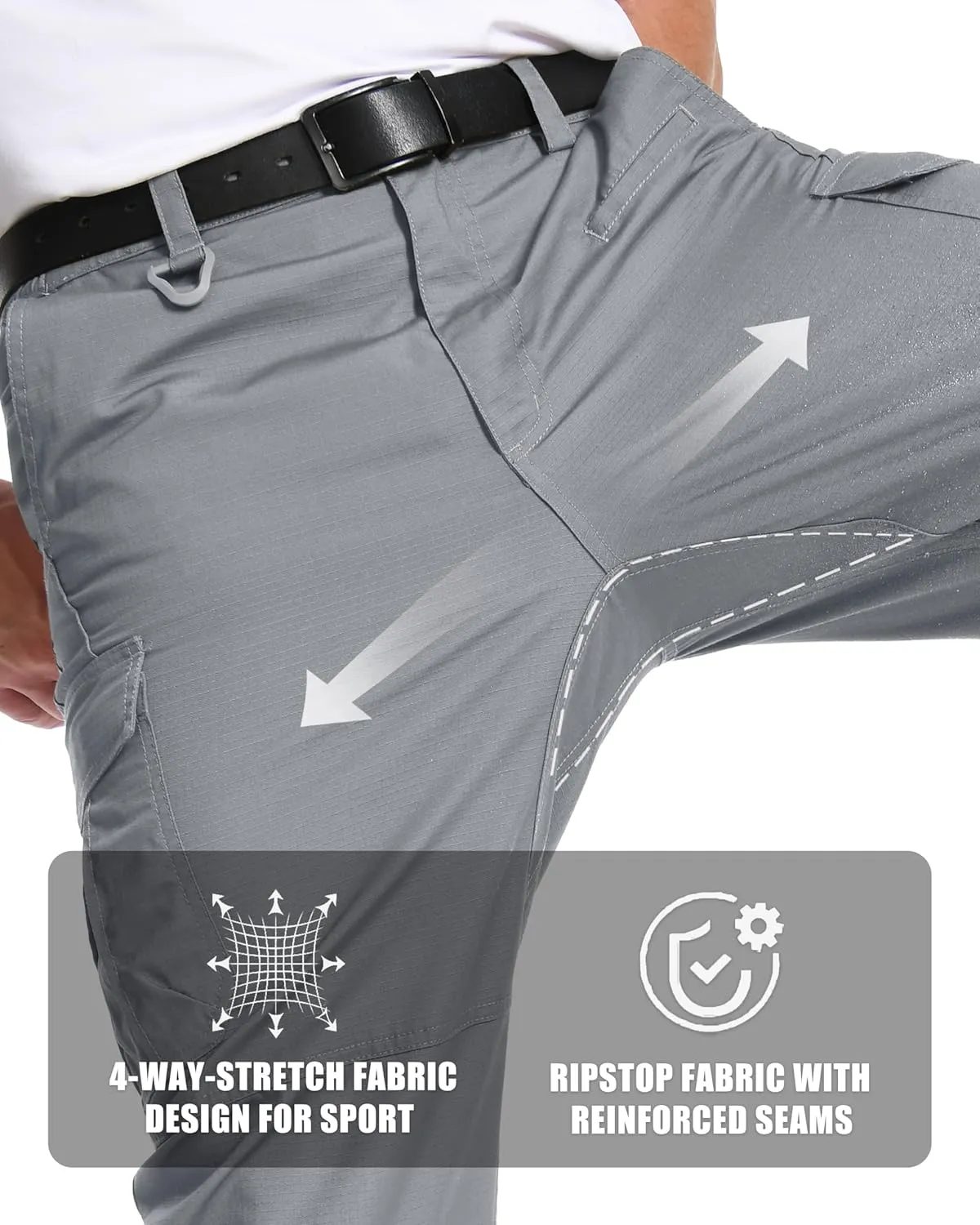 MAGCOMSEN Men's Tactical Pants 9 Pockets Ripstop, Water Repellent, Cargo Pants for Work, Hiking, Hunting(No Belt)