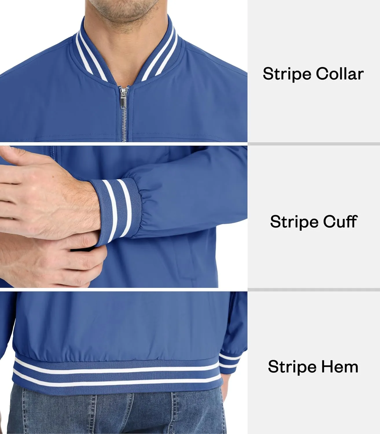 MAGNIVIT Men's Bomber Jackets Lightweight Jacket Varsity Flight Jacket Baseball Windbreaker Water Resistant Spring Autumn