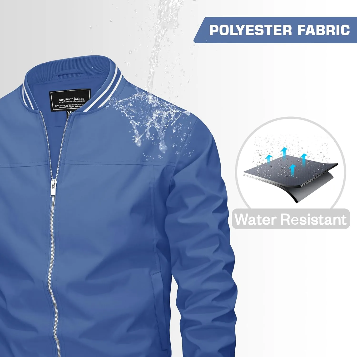 MAGNIVIT Men's Bomber Jackets Lightweight Jacket Varsity Flight Jacket Baseball Windbreaker Water Resistant Spring Autumn