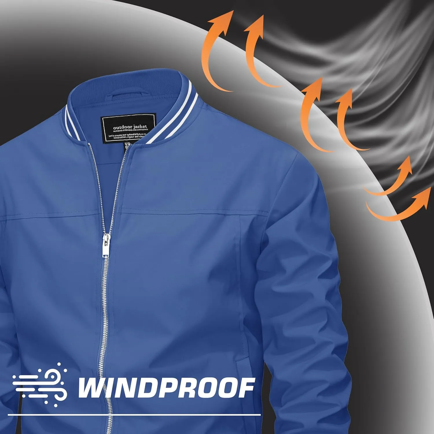 MAGNIVIT Men's Bomber Jackets Lightweight Jacket Varsity Flight Jacket Baseball Windbreaker Water Resistant Spring Autumn