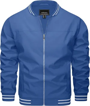 MAGNIVIT Men's Bomber Jackets Lightweight Jacket Varsity Flight Jacket Baseball Windbreaker Water Resistant Spring Autumn
