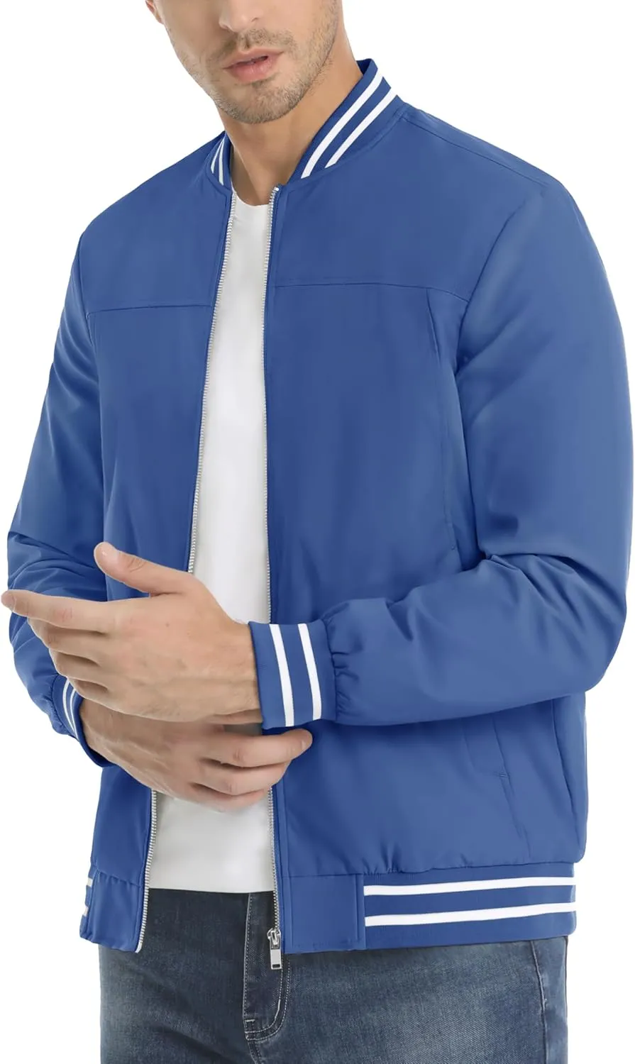 MAGNIVIT Men's Bomber Jackets Lightweight Jacket Varsity Flight Jacket Baseball Windbreaker Water Resistant Spring Autumn