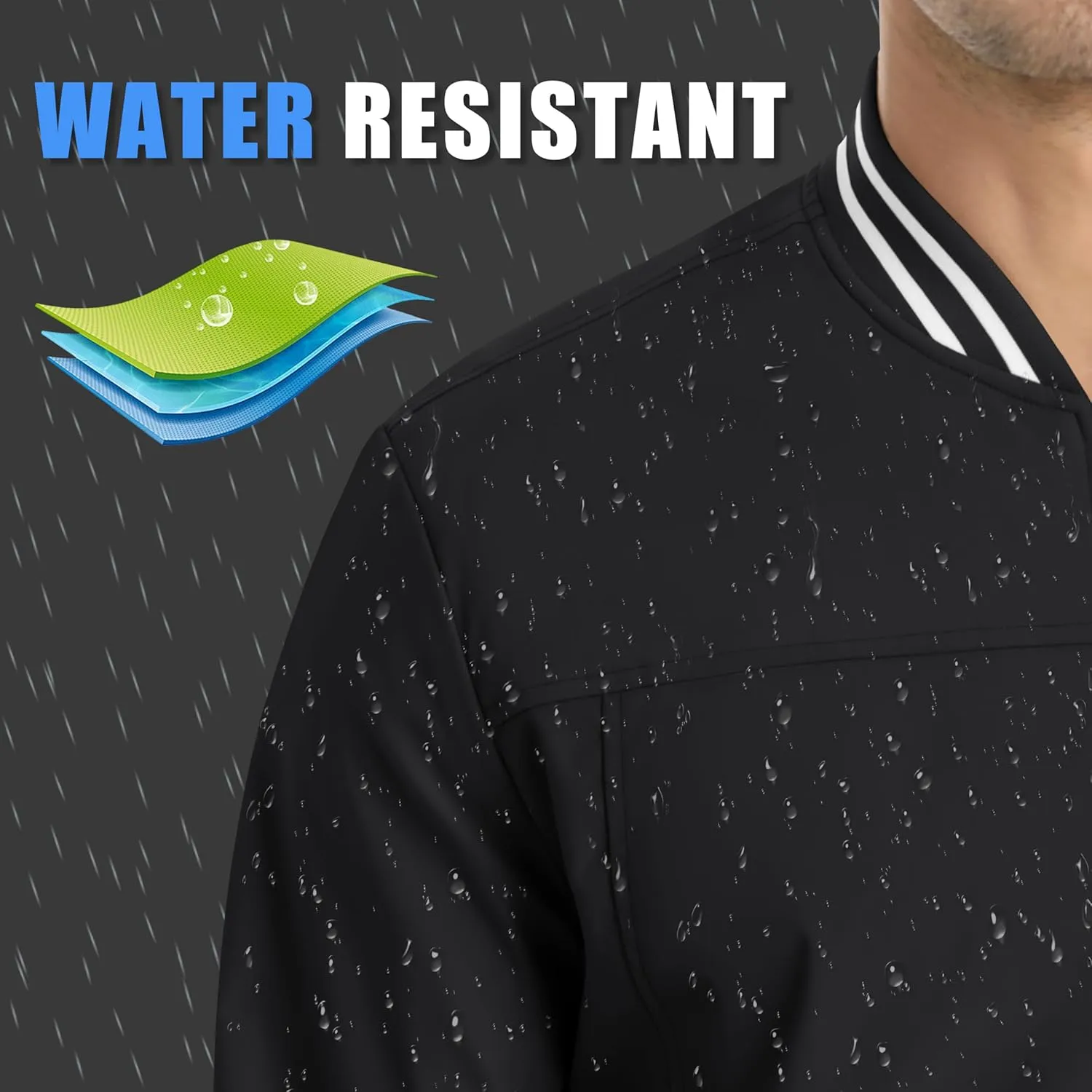MAGNIVIT Men's Bomber Jackets Lightweight Jacket Varsity Flight Jacket Baseball Windbreaker Water Resistant Spring Autumn