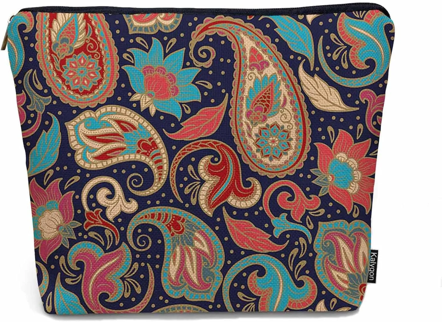 Makeup Bag For Purse Paisley Floral, Ethnic Tribal Floral Paisley Boho Cosmetic Bags For Women With Zipper Travel Toiletry Pouch Makeup Bags Makeup Organizers Purse For Toiletries Cosmetics