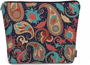 Makeup Bag For Purse Paisley Floral, Ethnic Tribal Floral Paisley Boho Cosmetic Bags For Women With Zipper Travel Toiletry Pouch Makeup Bags Makeup Organizers Purse For Toiletries Cosmetics