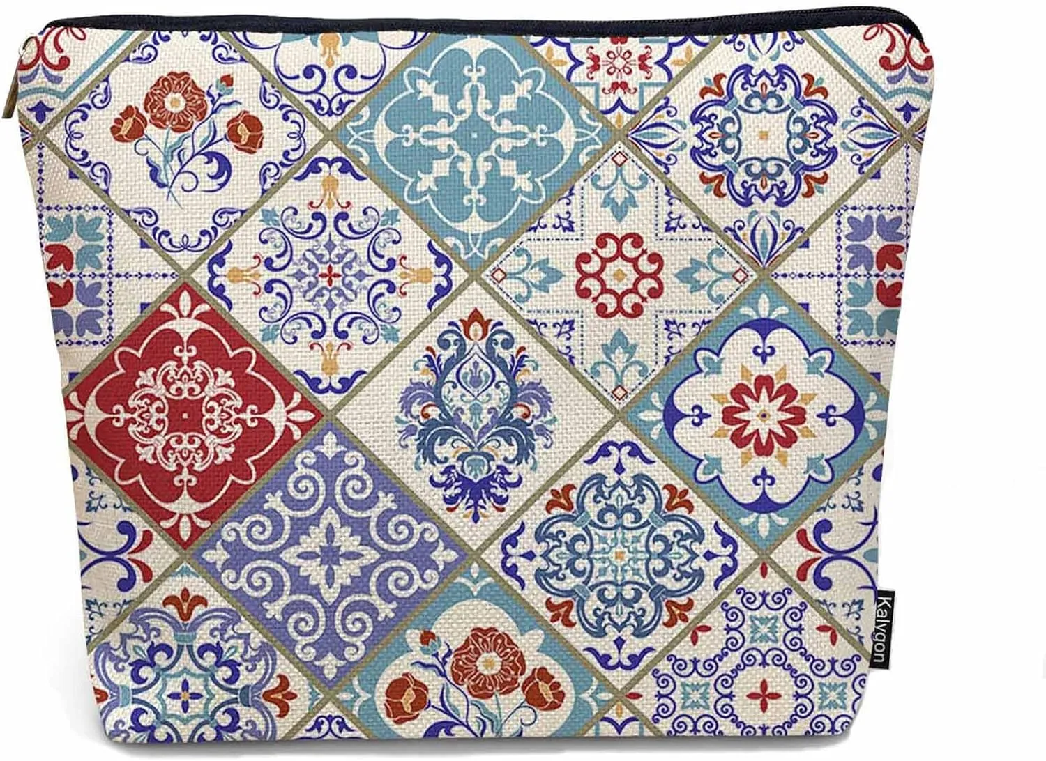 Mandala Floral Cosmetic Travel Bag For Toiletries, Ethnic Paisley Mandala Patchwork Makeup Bag Toiletry Bags For Women, Flax Cosmetic Bags Make Up Bag Purse Toiletries Bag Birthday Gift