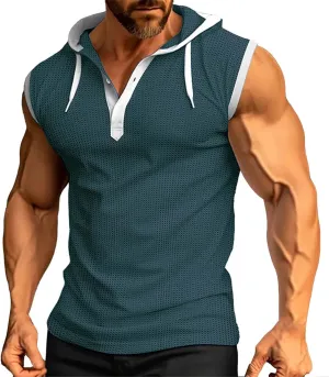 Men's Active Muscle Gym Tops Athletic Sleeveless Shirt Quick Dry Outdoor Bodybuilding Relaxed Fit Tees