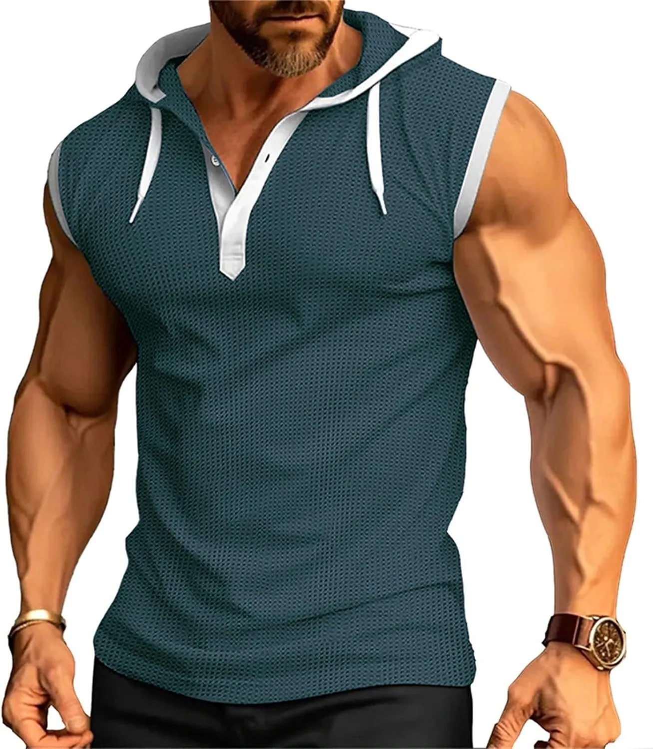 Men's Active Muscle Gym Tops Athletic Sleeveless Shirt Quick Dry Outdoor Bodybuilding Relaxed Fit Tees