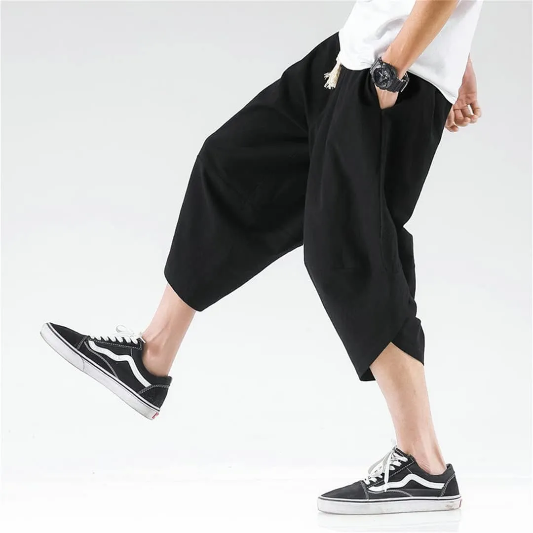 Mens Cross Pants Streetwear Harem Pants Loose Chinese Style Pants Large Size