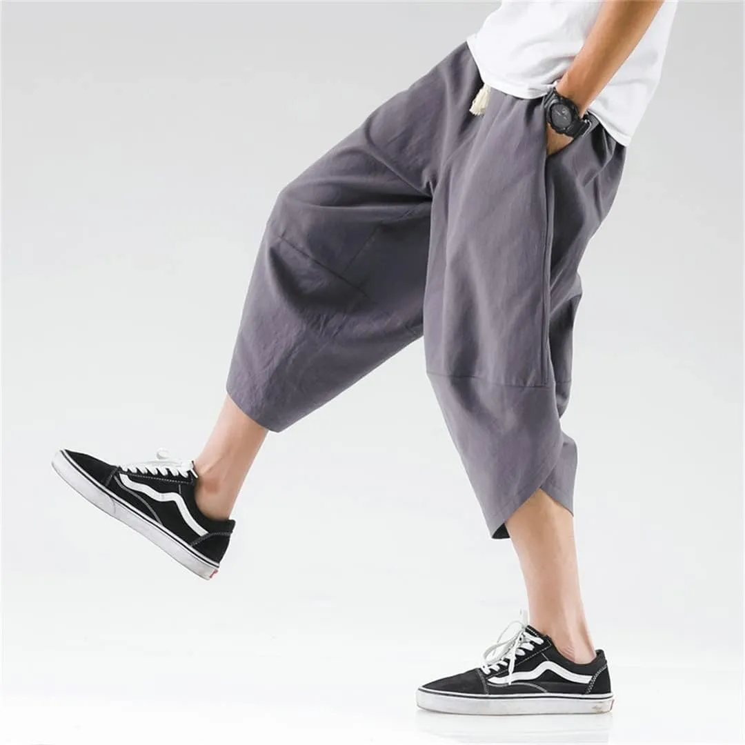 Mens Cross Pants Streetwear Harem Pants Loose Chinese Style Pants Large Size