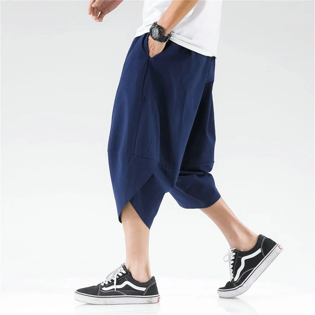 Mens Cross Pants Streetwear Harem Pants Loose Chinese Style Pants Large Size