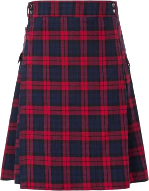 Men's Fashion Scottish Style Plaid Contrast Color Pocket Pleated Skirt Kilt for Men Irish Traditional Highland