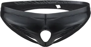 Men's Sexy Faux Leather Thong Wet Look Bikini G-string Briefs Clubwear O-ring Pantie Underwear