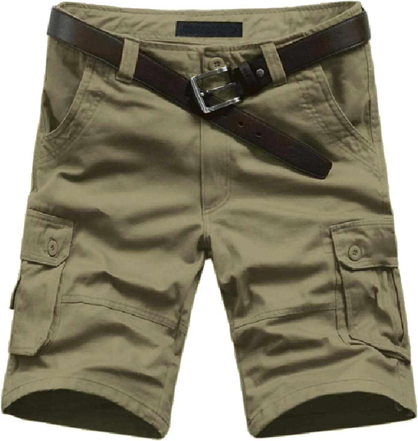 Men's Solid Color Multi Pockets Shorts Fashion Summer Leisure Pants Overalls Hiking Cargo Shorts Athletic Joggers