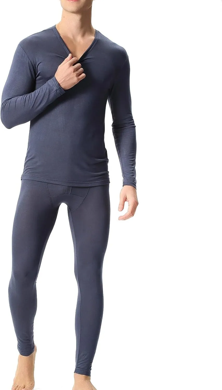 Men's Thermal Underwear Set Men's Thermal Underwear Set Lined Long Thermal Fleece Lined Base Layer Set for Cold