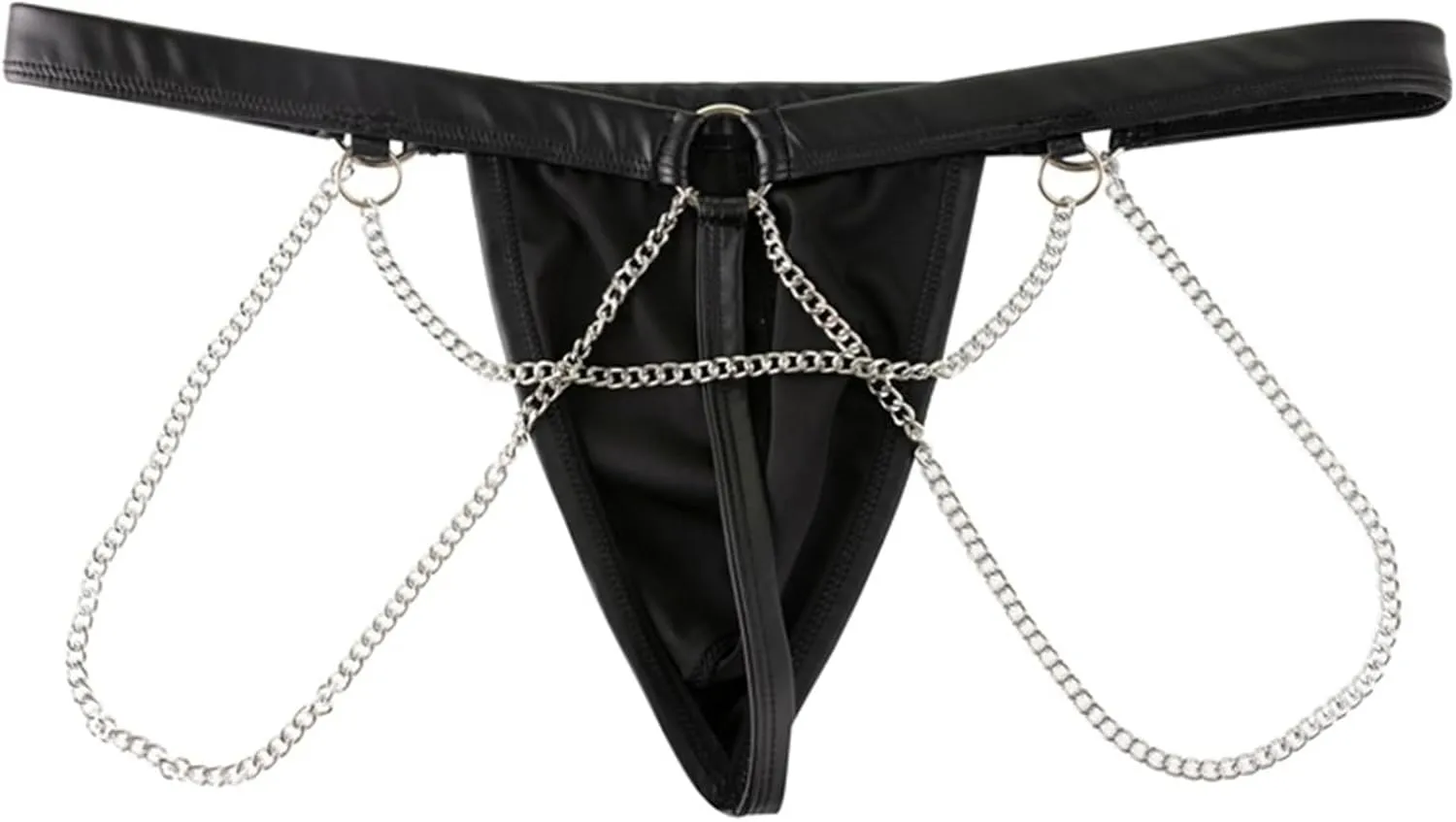 Men's Thong Faux Leather Underwear Bulge Pouch Panties Jockstrap G-String Thong Briefs