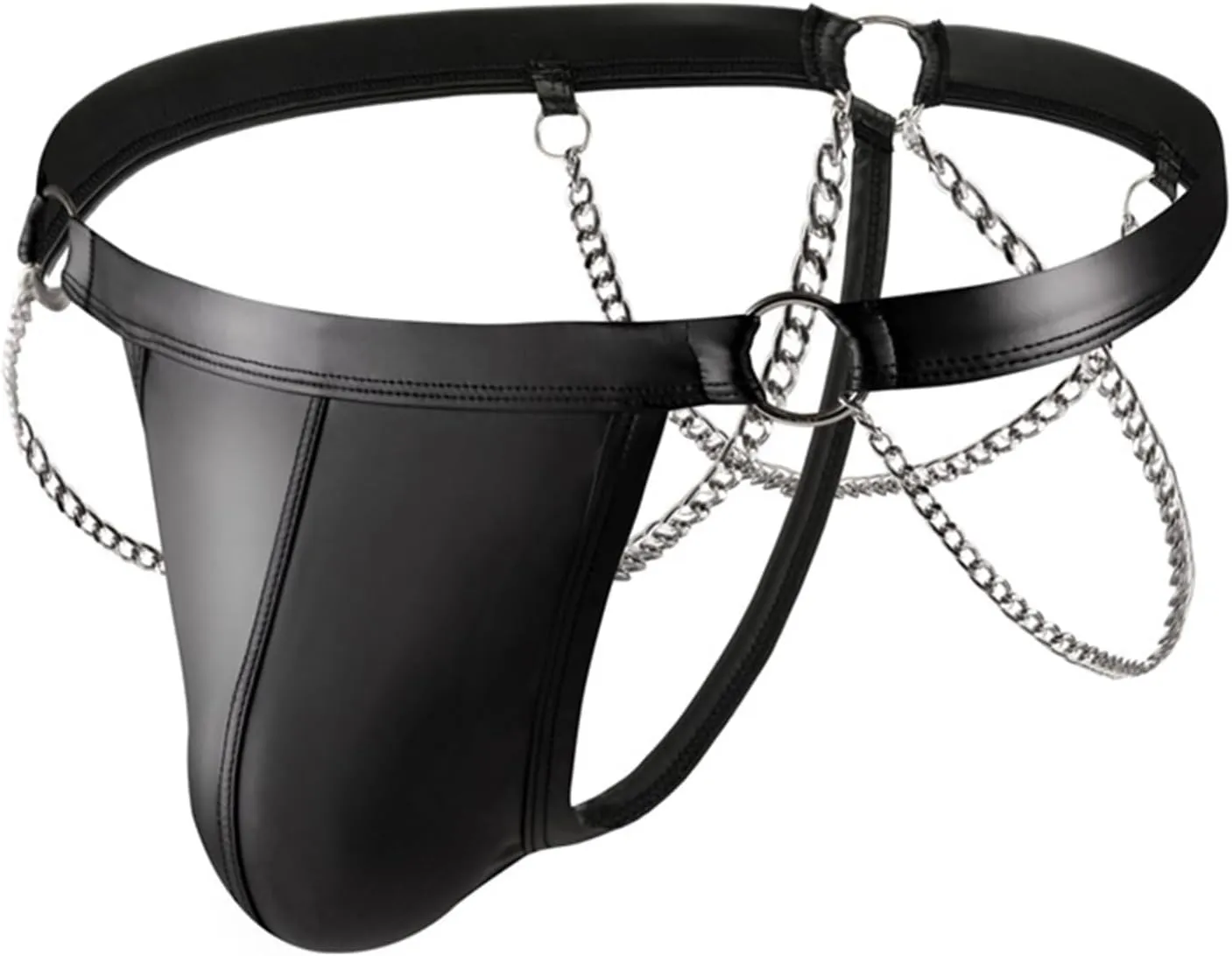 Men's Thong Faux Leather Underwear Bulge Pouch Panties Jockstrap G-String Thong Briefs