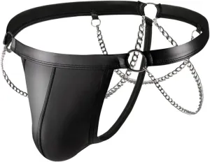 Men's Thong Faux Leather Underwear Bulge Pouch Panties Jockstrap G-String Thong Briefs