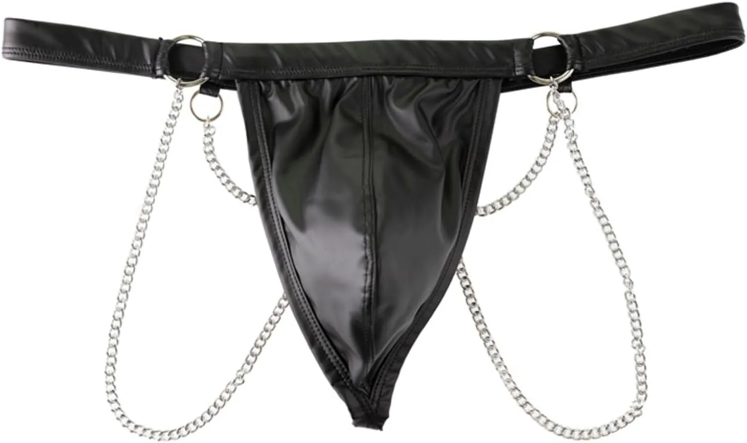 Men's Thong Faux Leather Underwear Bulge Pouch Panties Jockstrap G-String Thong Briefs