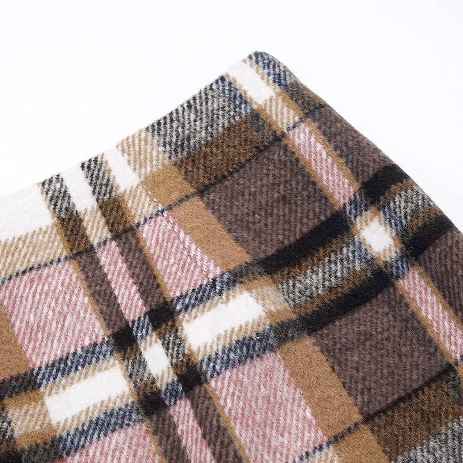 Midi Plaid Skirts for Women High Waisted Knee Length Wool Skirt 2024 Trendy Slim Fit Fall Winter Bodycon Wrap Skirt