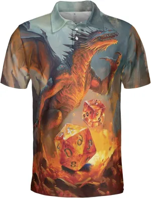 Mythical Dragon Polo Golf Shirts for Men Women - Dungeon Mens Polo Shirts Short Sleeve Mens Polo Shirts Dry Fit Serie 52