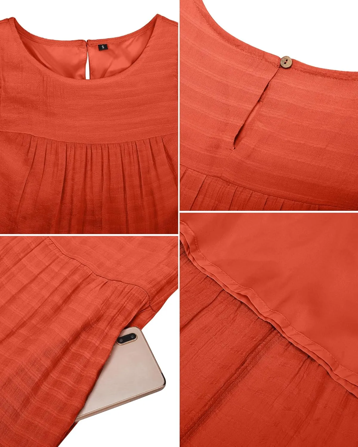 Newshows Women's 2024 Summer Midi Dresses Sleeveless Crewneck Beach Boho Casual Loose Long Flowy Tiered Sundress with Pockets