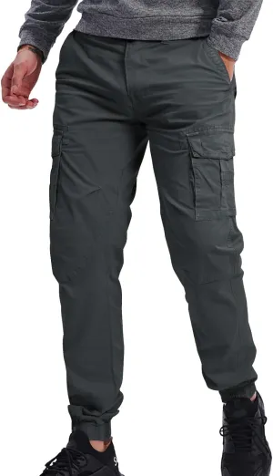 OUTSON Men's Relaxed Fit Cargo Pants 8 Pockets Work Pants Casual Outdoor Pants Ripstop Tactical Pants for Men