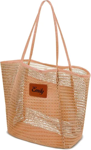 Personalized Beach Tote BagsVibrant Colors & Smart MeshCustom Bachelorette Trip Gifts for HerSummer Hobo Bag