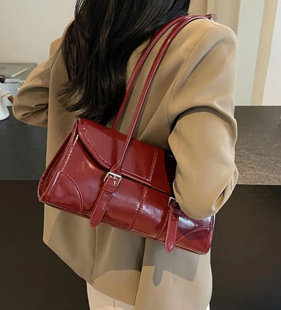 Retro Top Handle Bags for Women Leather Shoulder Tote Bag Underarm Handbags Designer Satchel Purse for Work Travel 2025