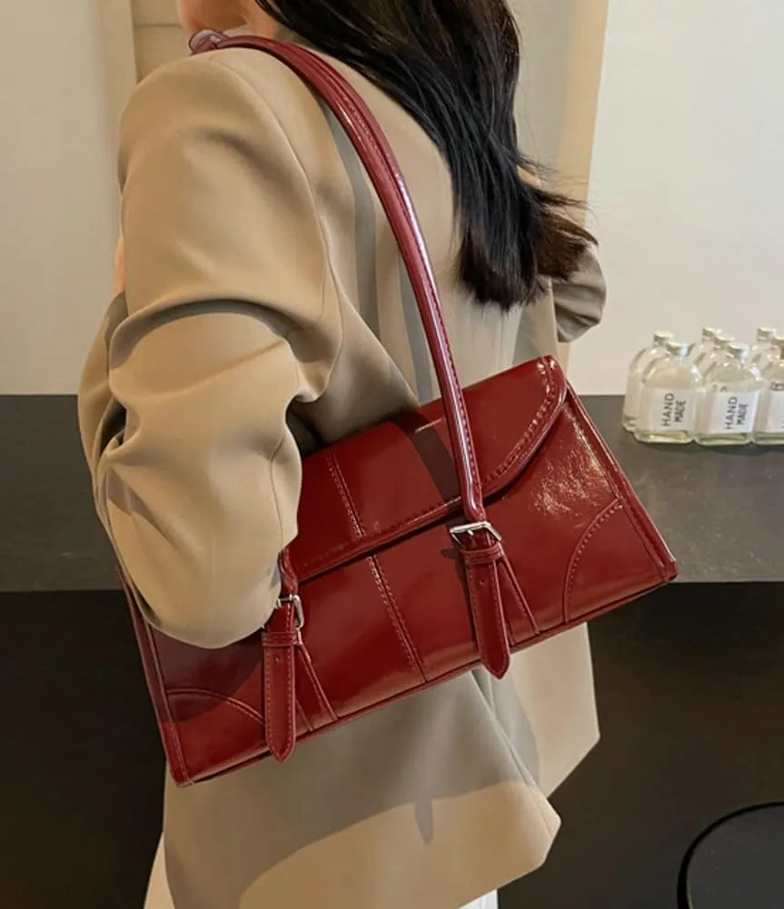 Retro Top Handle Bags for Women Leather Shoulder Tote Bag Underarm Handbags Designer Satchel Purse for Work Travel 2025