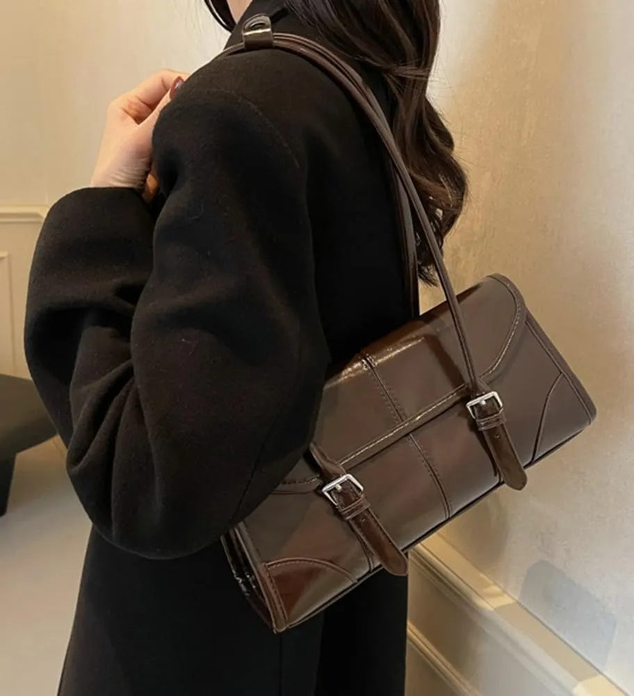 Retro Top Handle Bags for Women Leather Shoulder Tote Bag Underarm Handbags Designer Satchel Purse for Work Travel 2025