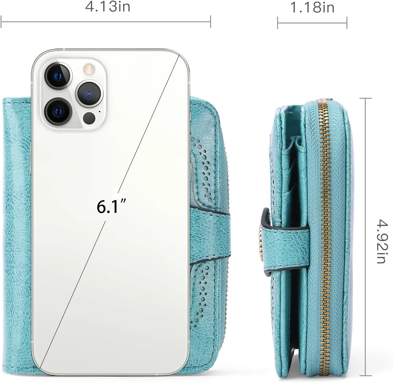 SENDEFN Small Womens Wallet Leather RFID Blocking with Multiple Card Slots and Zipper Coin Pocket