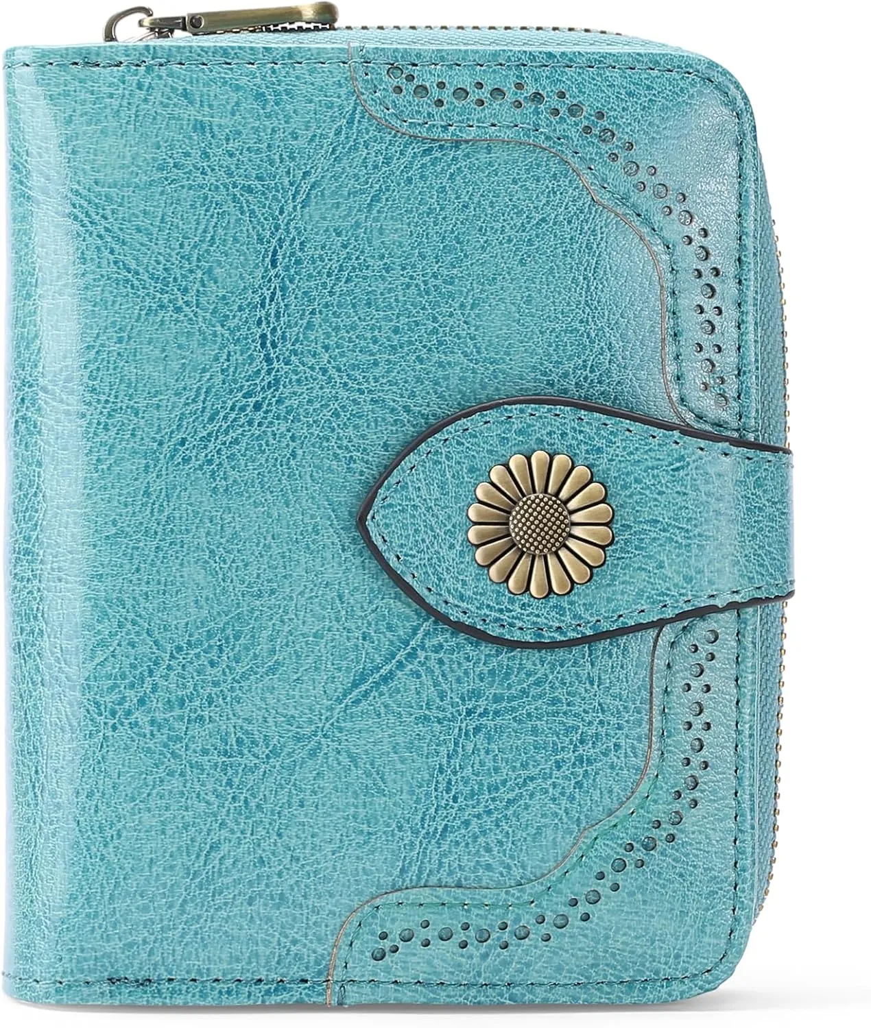 SENDEFN Small Womens Wallet Leather RFID Blocking with Multiple Card Slots and Zipper Coin Pocket