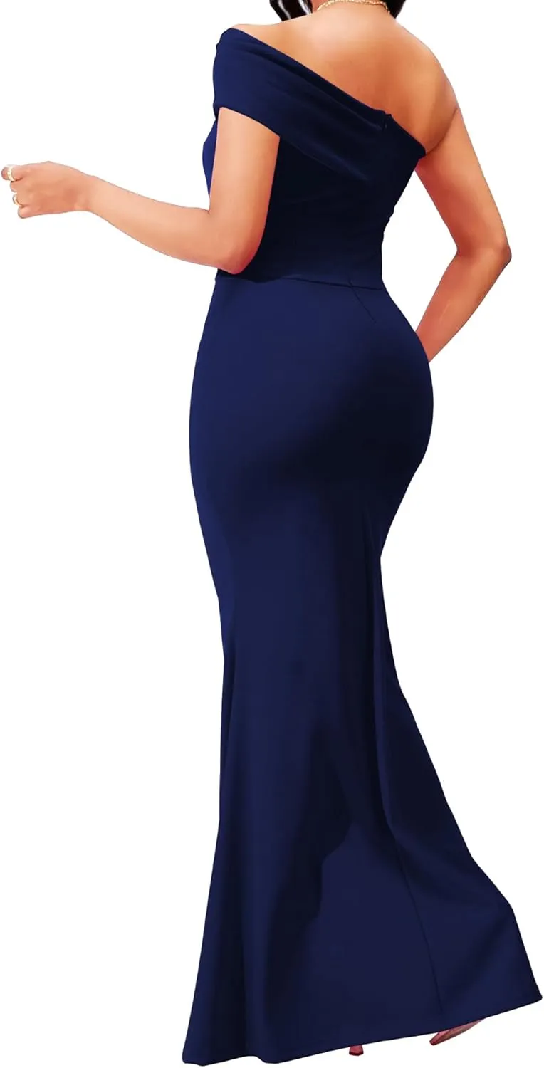 sexycherry Formal Dresses for Women Cocktail Sexy Off Shoulder Floor Length Long Evening Party Dress with Zipper