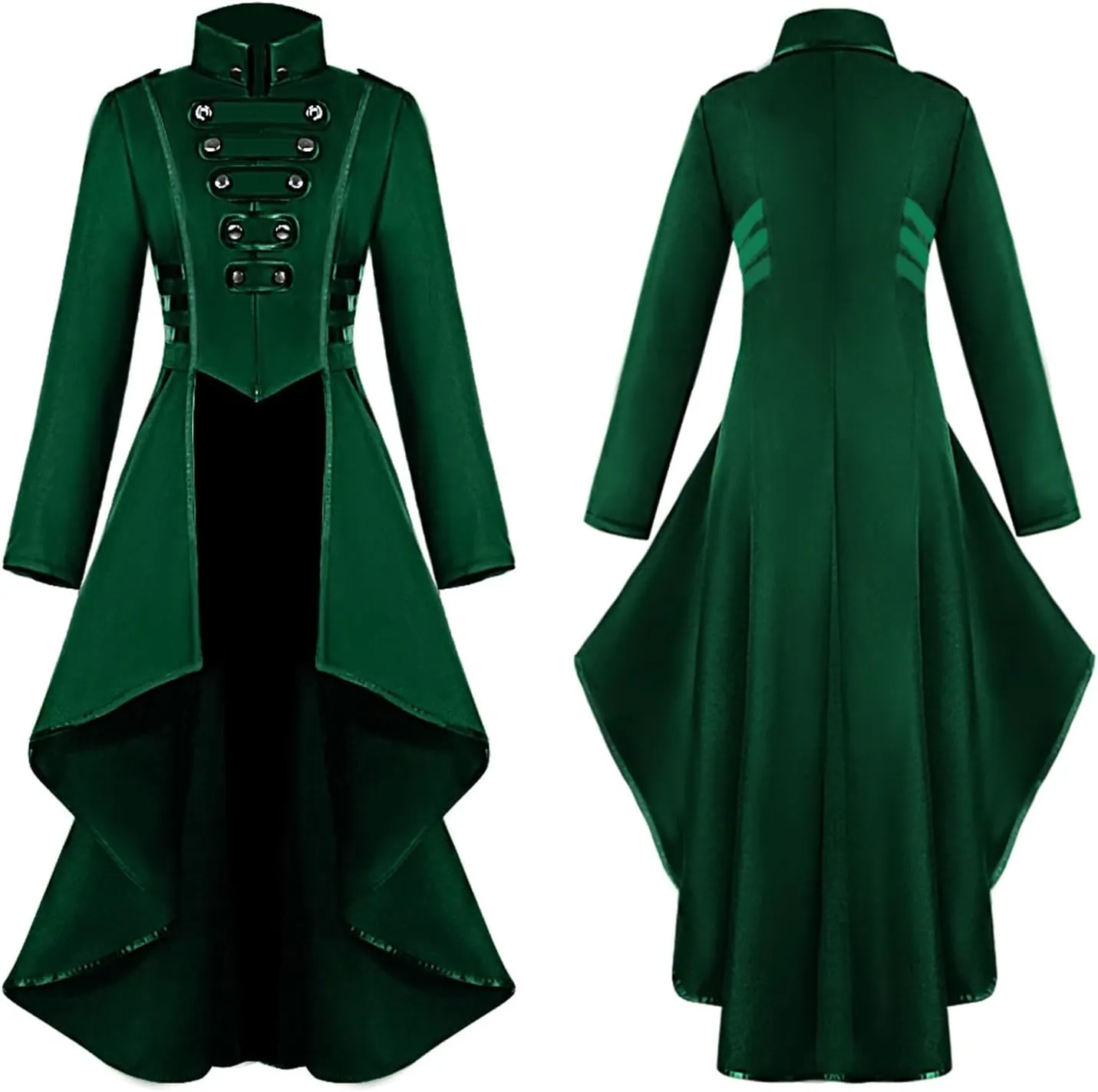 SIAEAMRG Renaissance Steampunk Tailcoat Halloween Costumes for Women, Victorian Medieval Pirate Vampire Gothic Jackets