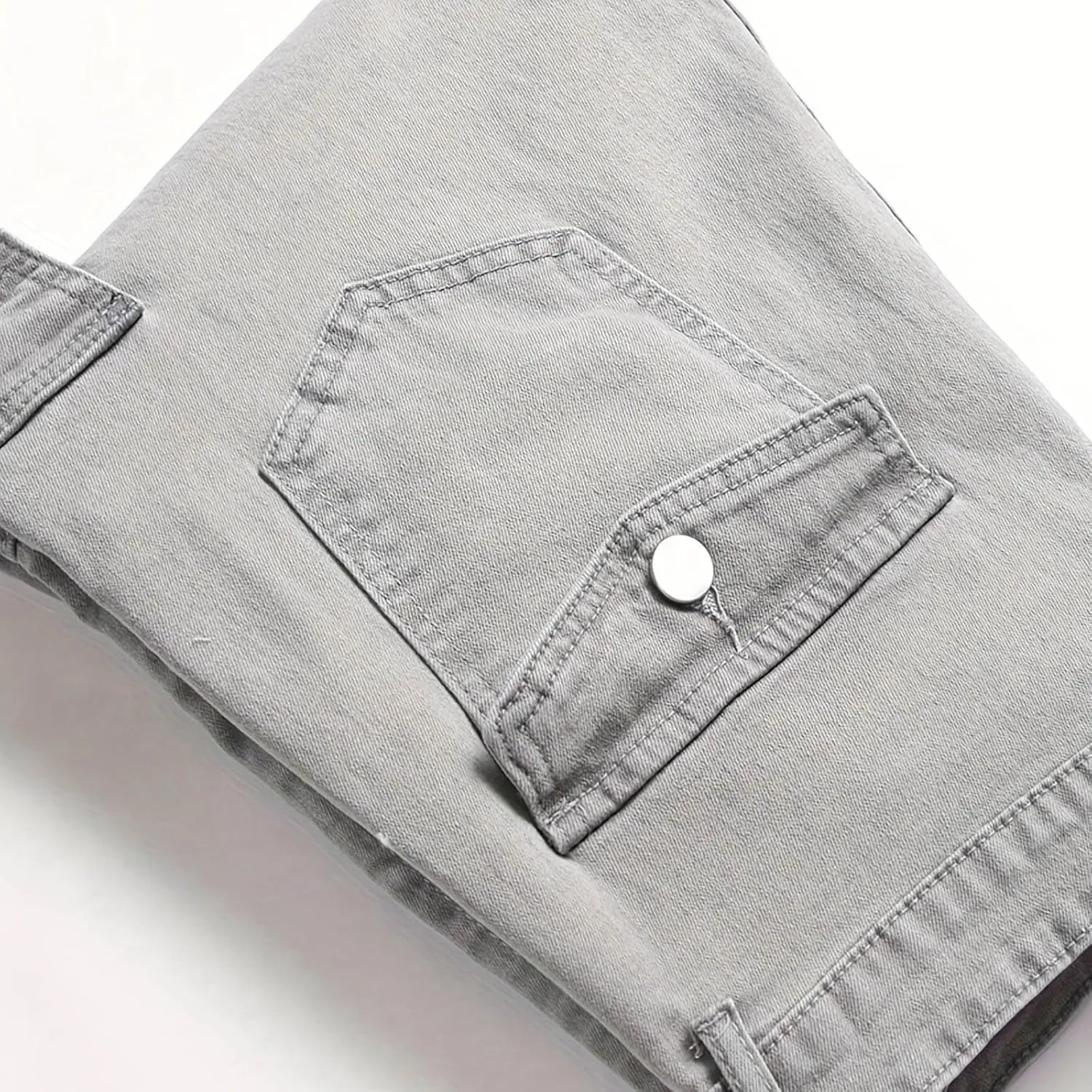 Skinny Cargo Jeans Men's Casual Stylish Straight Slim Fit Jeans Young Hiphop Ripped Hole Destroyed Denim Pants