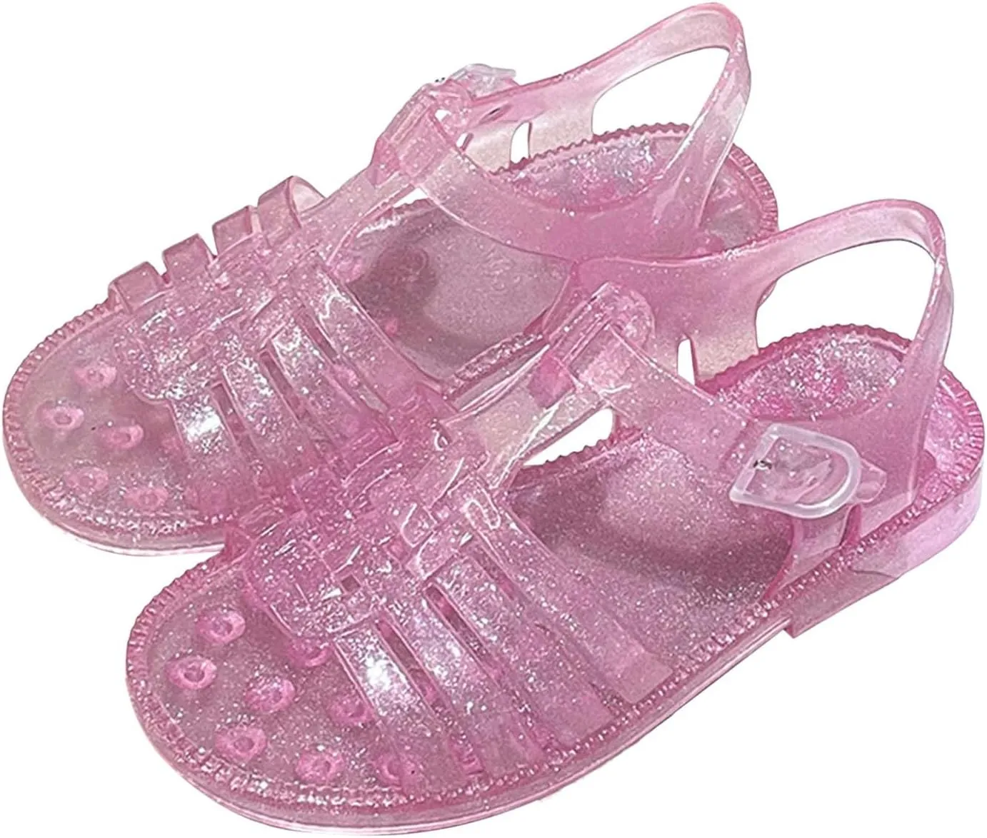 Soft Rubber Princess Flat Shoes Summer Girls Sandals Jelly Cloth Flower Fashion Children Open Toe Beach Shoes Girl Wedding Party for Toddler Big Kid