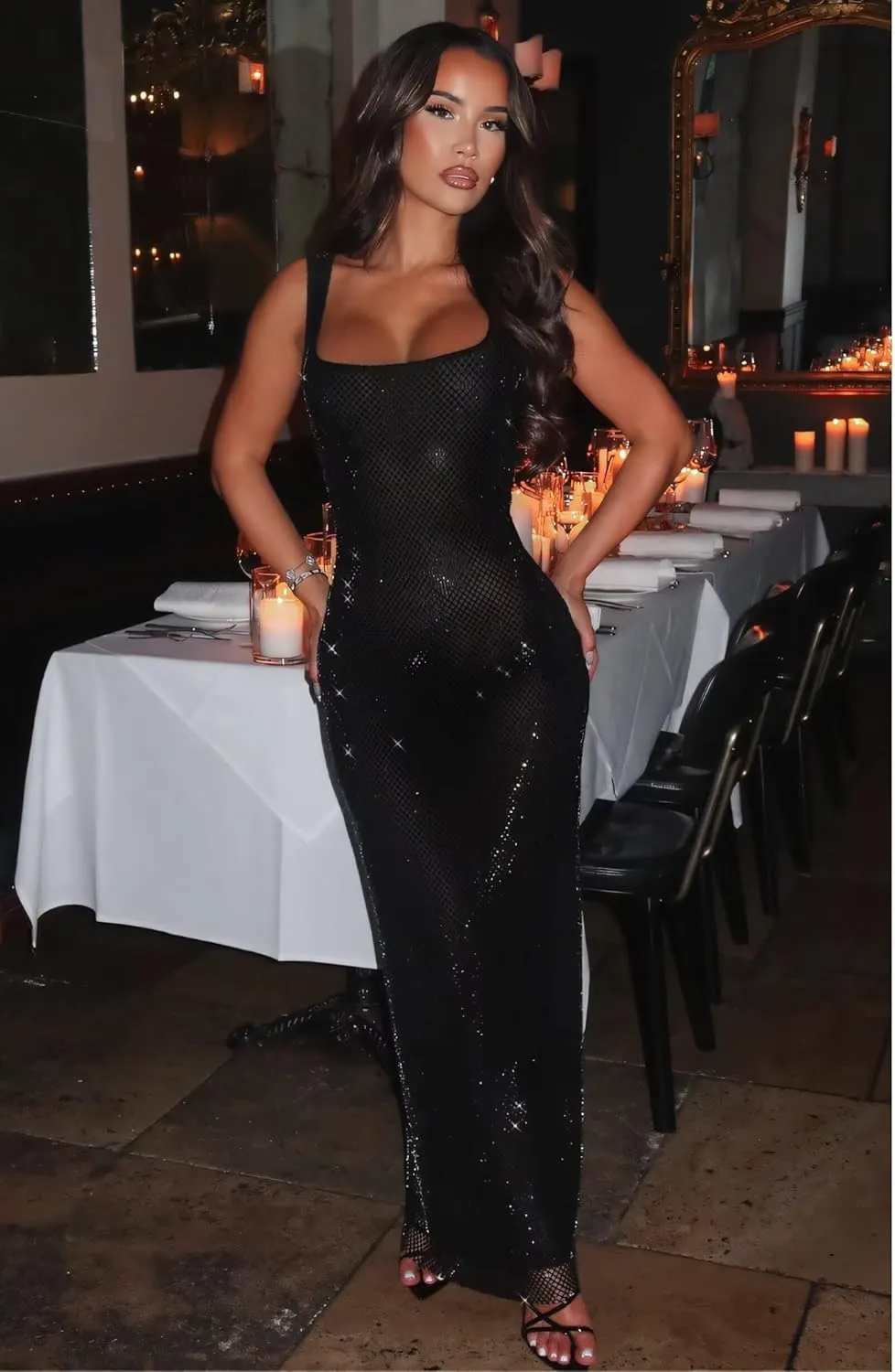 Sparkly Sequin Meramid Prom Dresses Spaghetti Straps Square Neck Tube Formal Evening Party Club Dress