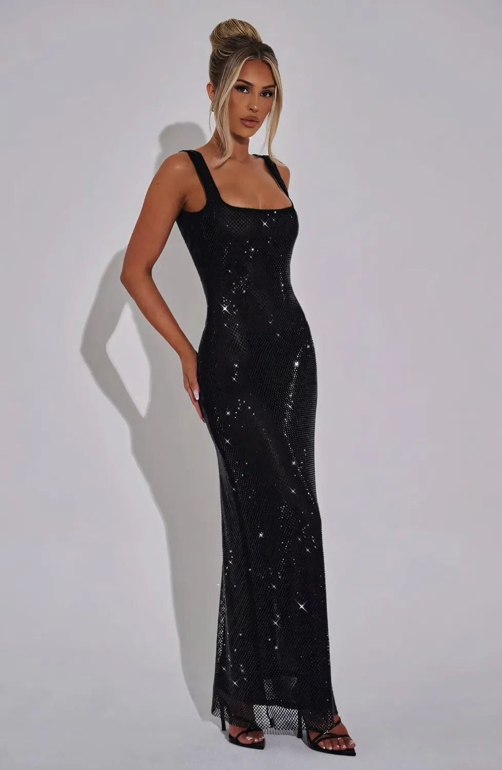 Sparkly Sequin Meramid Prom Dresses Spaghetti Straps Square Neck Tube Formal Evening Party Club Dress