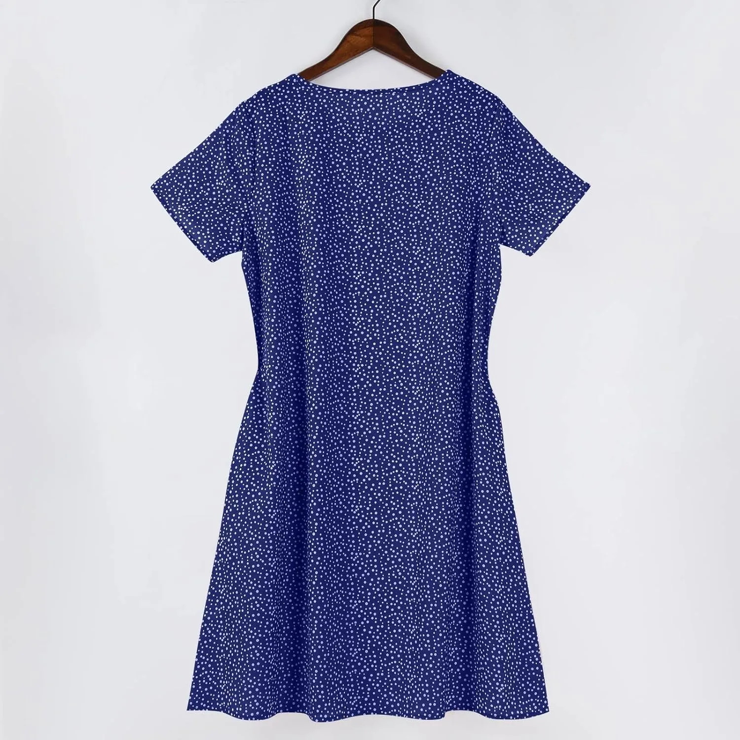 Spring Dresses for Women 2025 Trendy Graphic Printed Short Sleeve Scoop Neck Loose Bohomian Dress