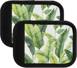 SPRIPORT Banana Leaves 2 Pack Luggage Handle Wraps for Suitcase Identifier Luggage Makers Covers with ID Tag Luggage Bag Grip Protector Saddle for Flying Airplane Travel Handbag Wallet Shopping Bag