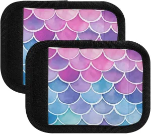 SPRIPORT Beautiful Mermaid Scales 2 Pack Luggage Handle Wraps for Suitcase Identifier Luggage Makers Covers with ID Tag Soft Handle Covers for Travel Flying Airplane Handbag Wallet Shopping Bag