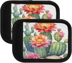 SPRIPORT Cactus Flower Rock 2 Pack Luggage Handle Wraps for Suitcase Identifier Luggage Makers Covers with ID Tag Luggage Bag Grip Protector Saddle for Flying Airplane Travel Handbag Shopping Bag