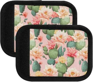 SPRIPORT Cactus Orange Flower 2 Pack Luggage Handle Wraps for Suitcase Identifier Luggage Makers Covers with ID Tag Luggage Bag Grip Protector Saddle for Flying Airplane Travel Shopping Bag Handbag