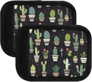 SPRIPORT Cactus Planter Black 2 Pack Luggage Handle Wraps for Suitcase Identifier Luggage Makers Covers with ID Tag Luggage Bag Grip Protector Saddle for Handbag Shopping Bag Flying Airplane Travel